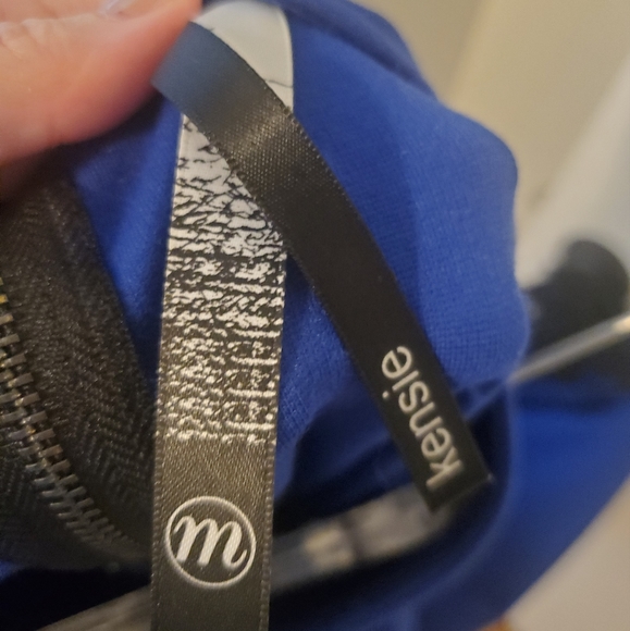 Cobalt Blue Sheath Dress with Black Cutout Trim - Picture 4 of 4